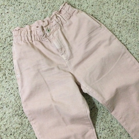 ZARA Pink Jeans Paperbag High Waist Ankle Size 4 - Picture 4 of 6